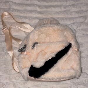 Nike Cream and Black Furry Backpack